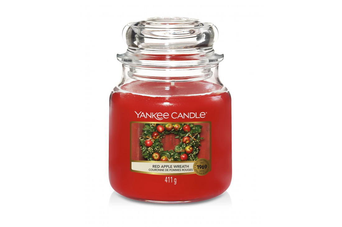 Yankee Candle Red Apple Wreath Świeca zapachowa ŚREDNIA